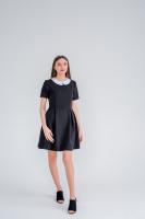 Платье школьное черное  однотонное отрезная талия для девочки